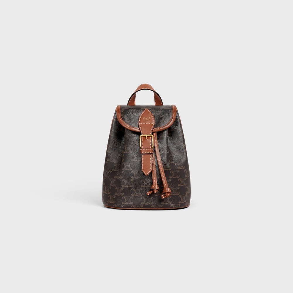Celine Mini Backpack Folco in Triomphe Cancas and Calfskin